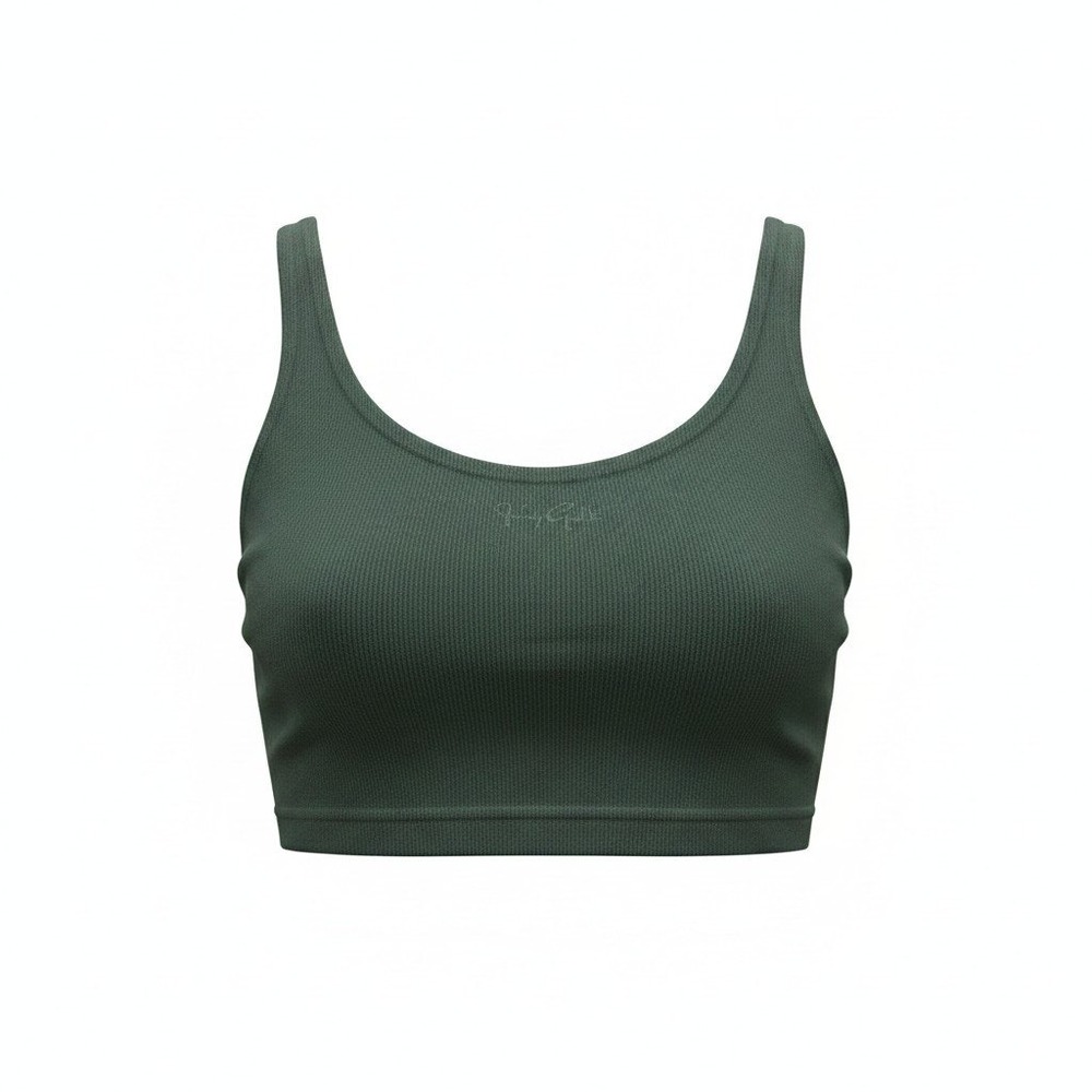 John Galt Crop Tank Top Women One Size Green Excellent Scoop Neck Ribbed MH228D
